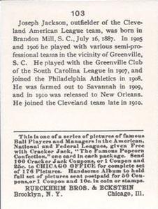 Shoeless Joe Jackson  baseball card collectible - Main Image 2