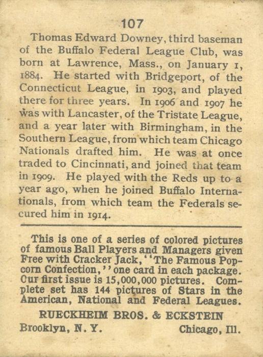 Tom Downey  baseball card collectible - Main Image 2