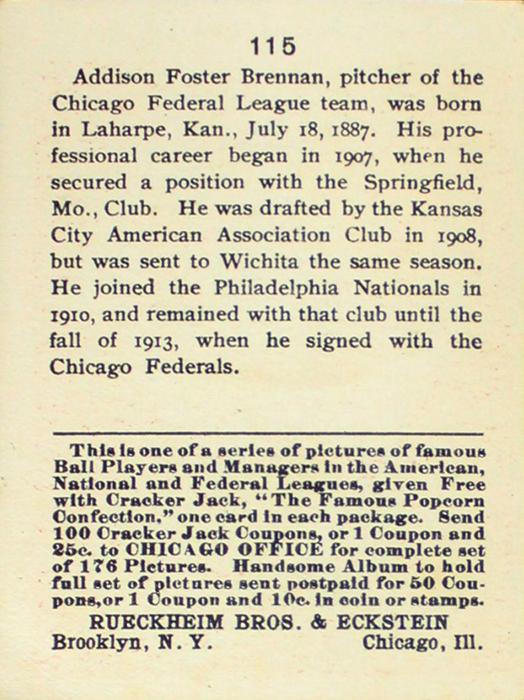 Addison Brennan  baseball card collectible - Main Image 2