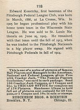 Ed Konetchy  baseball card collectible - Main Image 2