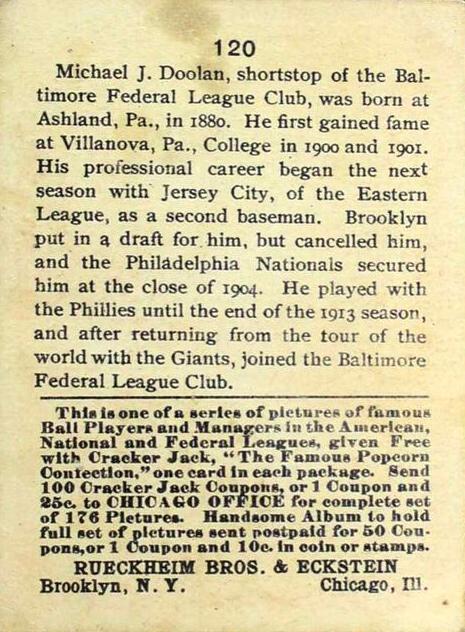 Mickey Doolan  baseball card collectible - Main Image 2