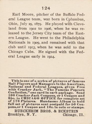 Earl Moore  baseball card collectible - Main Image 2