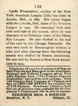 Les Nunamaker  baseball card collectible - Main Image 2