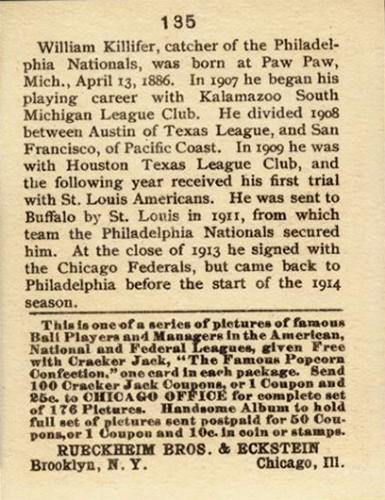Bill Killefer  baseball card collectible - Main Image 2