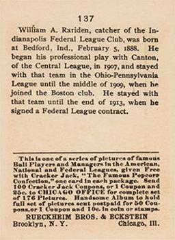 William Rariden  baseball card collectible - Main Image 2