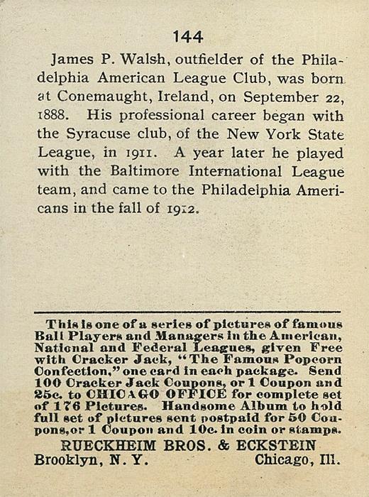 James C. Walsh  baseball card collectible - Main Image 2