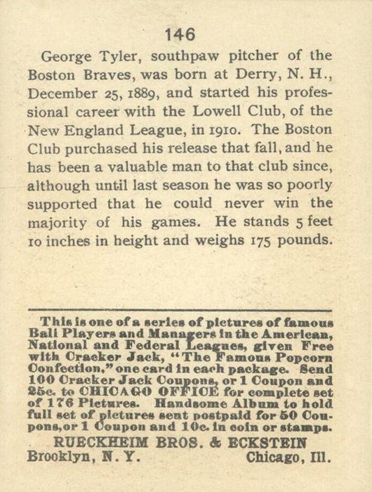 George Tyler  baseball card collectible - Main Image 2