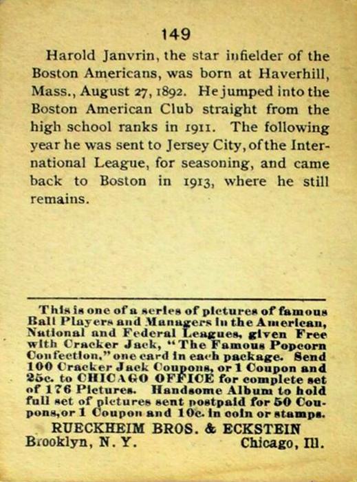 Hal Janvrin  baseball card collectible - Main Image 2