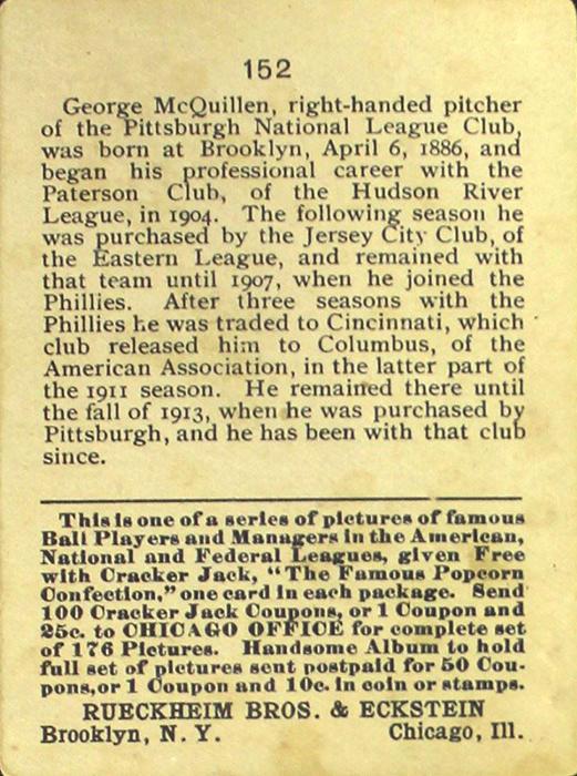 George McQuillan  baseball card collectible - Main Image 2