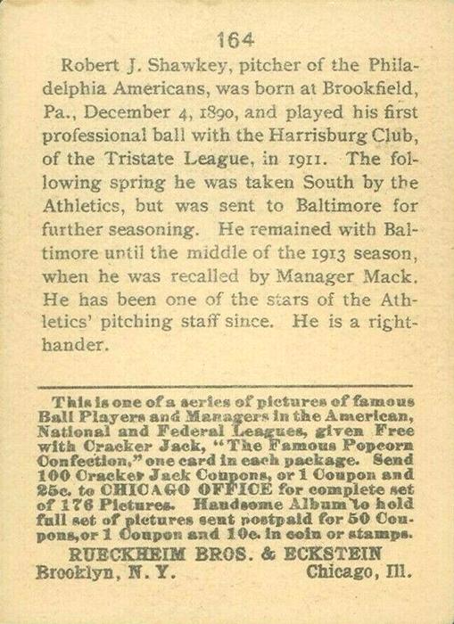 Bob Shawkey  baseball card collectible - Main Image 2