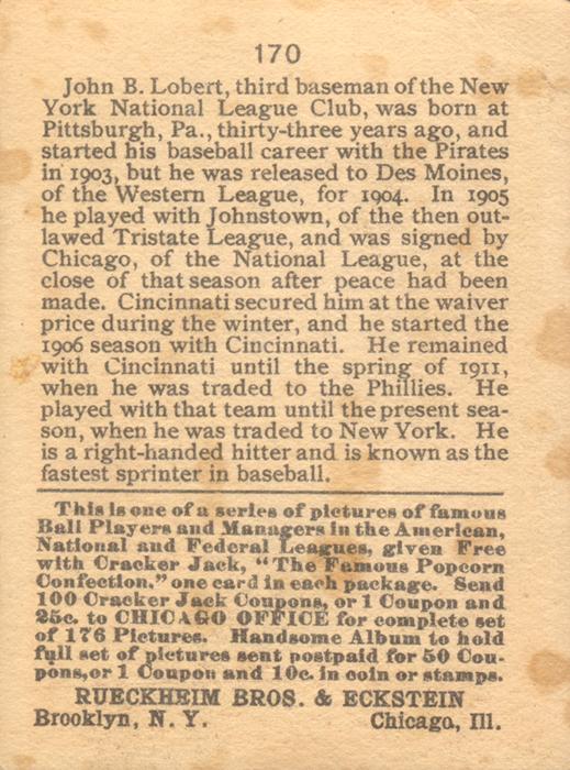 Hans Lobert  baseball card collectible - Main Image 2