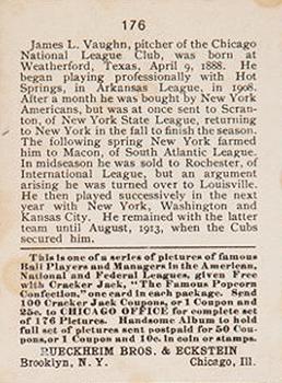 Hippo Vaughn  baseball card collectible - Main Image 2