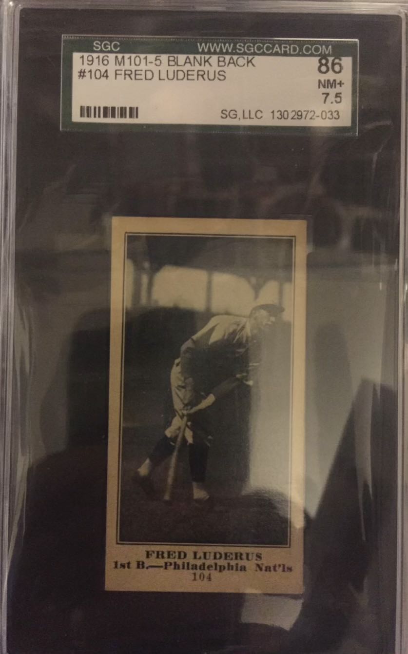 Fred Luderus  baseball card collectible - Main Image 3