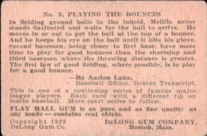 Oscar Melillo  baseball card collectible - Main Image 2