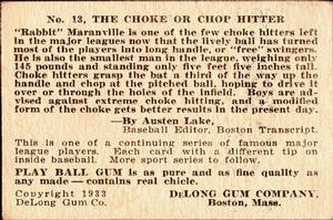 Rabbit Maranville  baseball card collectible - Main Image 2