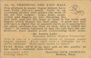 Lefty Grove  baseball card collectible - Main Image 2