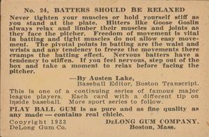 Goose Goslin  baseball card collectible - Main Image 2
