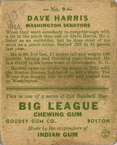Dave Harris  baseball card collectible - Main Image 2