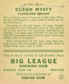 Glenn Myatt  baseball card collectible - Main Image 2
