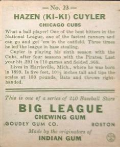 Hazen “Ki-Ki” Cuyler  baseball card collectible - Main Image 2