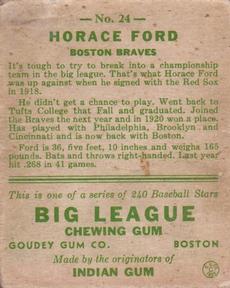 Horace Ford  baseball card collectible - Main Image 2