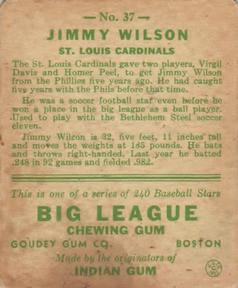 Jimmy Wilson  baseball card collectible - Main Image 2