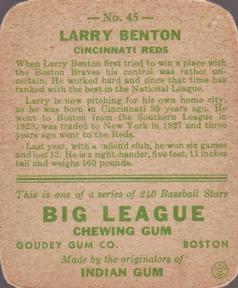 Larry Benton  baseball card collectible - Main Image 2