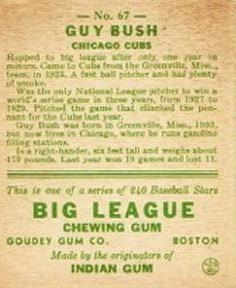 Guy Bush  baseball card collectible - Main Image 2