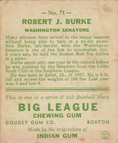 Robert J. Burke  baseball card collectible - Main Image 2