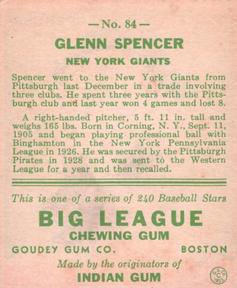 Glenn Spencer  baseball card collectible - Main Image 2