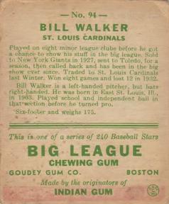 Bill Walker  baseball card collectible - Main Image 2