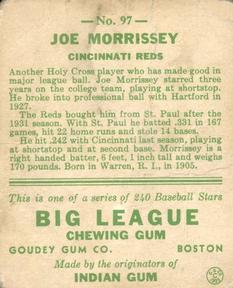 Joe Morrissey  baseball card collectible - Main Image 2