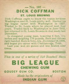Richard Coffman  baseball card collectible - Main Image 2