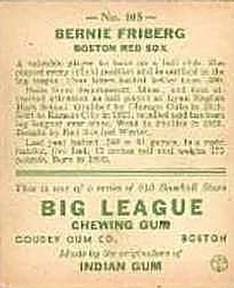 Bernie Friberg  baseball card collectible - Main Image 2