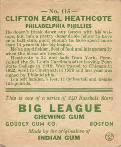 Clifton Earl Heathcote  baseball card collectible - Main Image 2