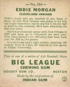 Eddie Morgan  baseball card collectible - Main Image 2