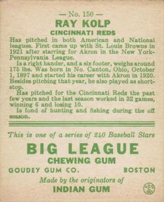 Ray Kolp  baseball card collectible - Main Image 2