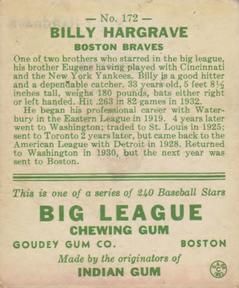 Billy Hargrave  baseball card collectible - Main Image 2