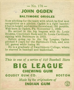 John Ogden  baseball card collectible - Main Image 2