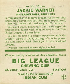Jackie Warner  baseball card collectible - Main Image 2