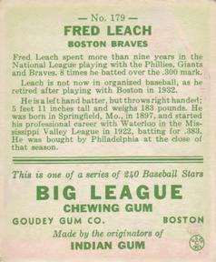 Fred Leach  baseball card collectible - Main Image 2