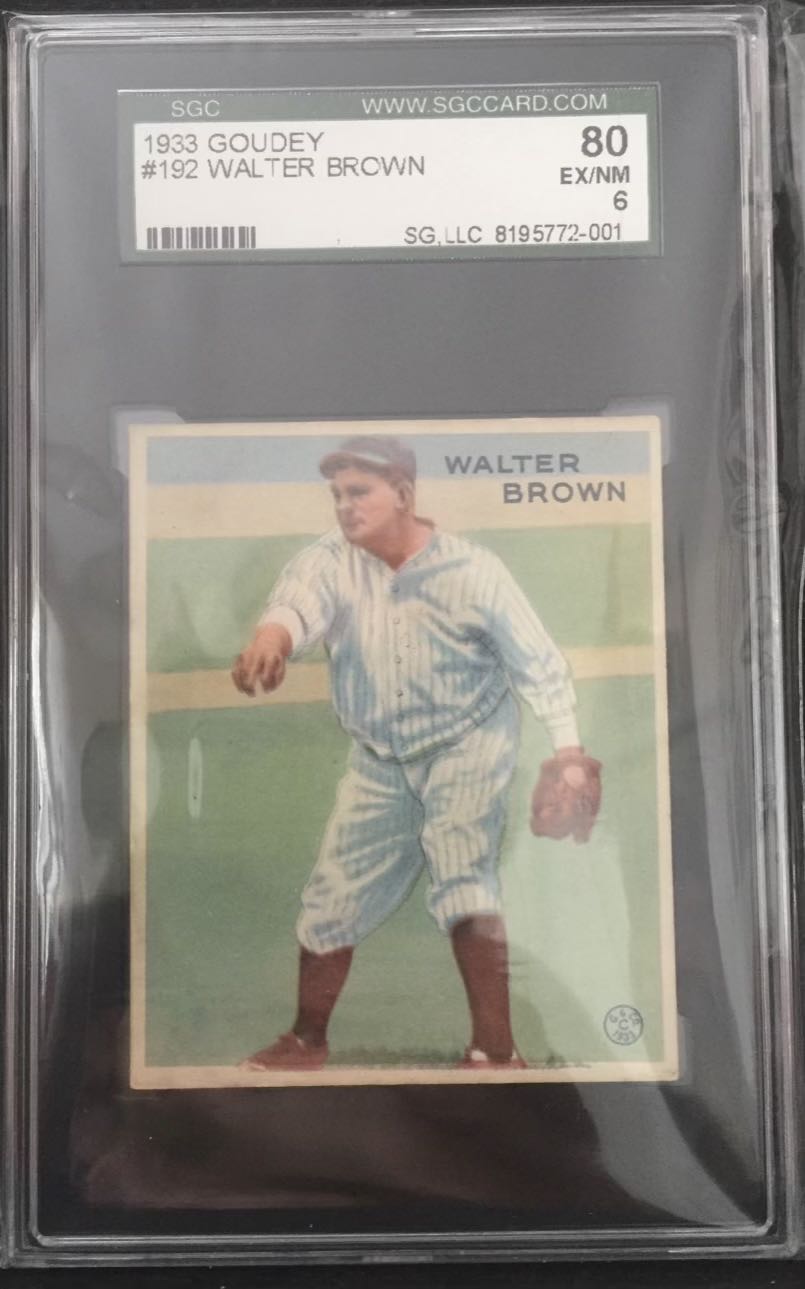 Walter Brown  baseball card collectible - Main Image 3