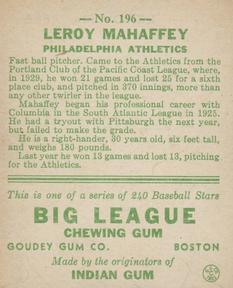 Leroy Mahaffey  baseball card collectible - Main Image 2