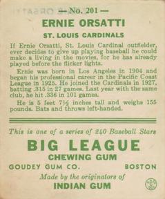Ernie Orsatti  baseball card collectible - Main Image 2