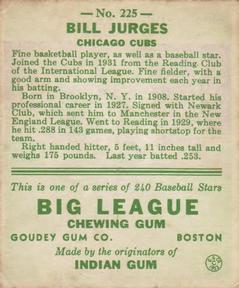 Billy Jurges  baseball card collectible - Main Image 2