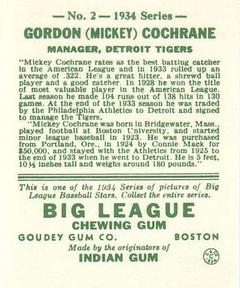 Mickey Cochrane  baseball card collectible - Main Image 2
