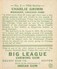Charlie Grimm  baseball card collectible - Main Image 2