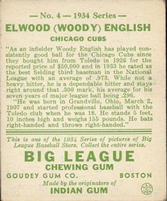 Woody English  baseball card collectible - Main Image 2