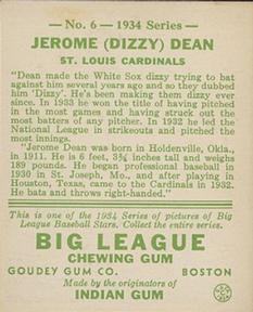 Dizzy Dean  baseball card collectible - Main Image 2