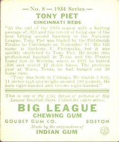 Tony Piet  baseball card collectible - Main Image 2
